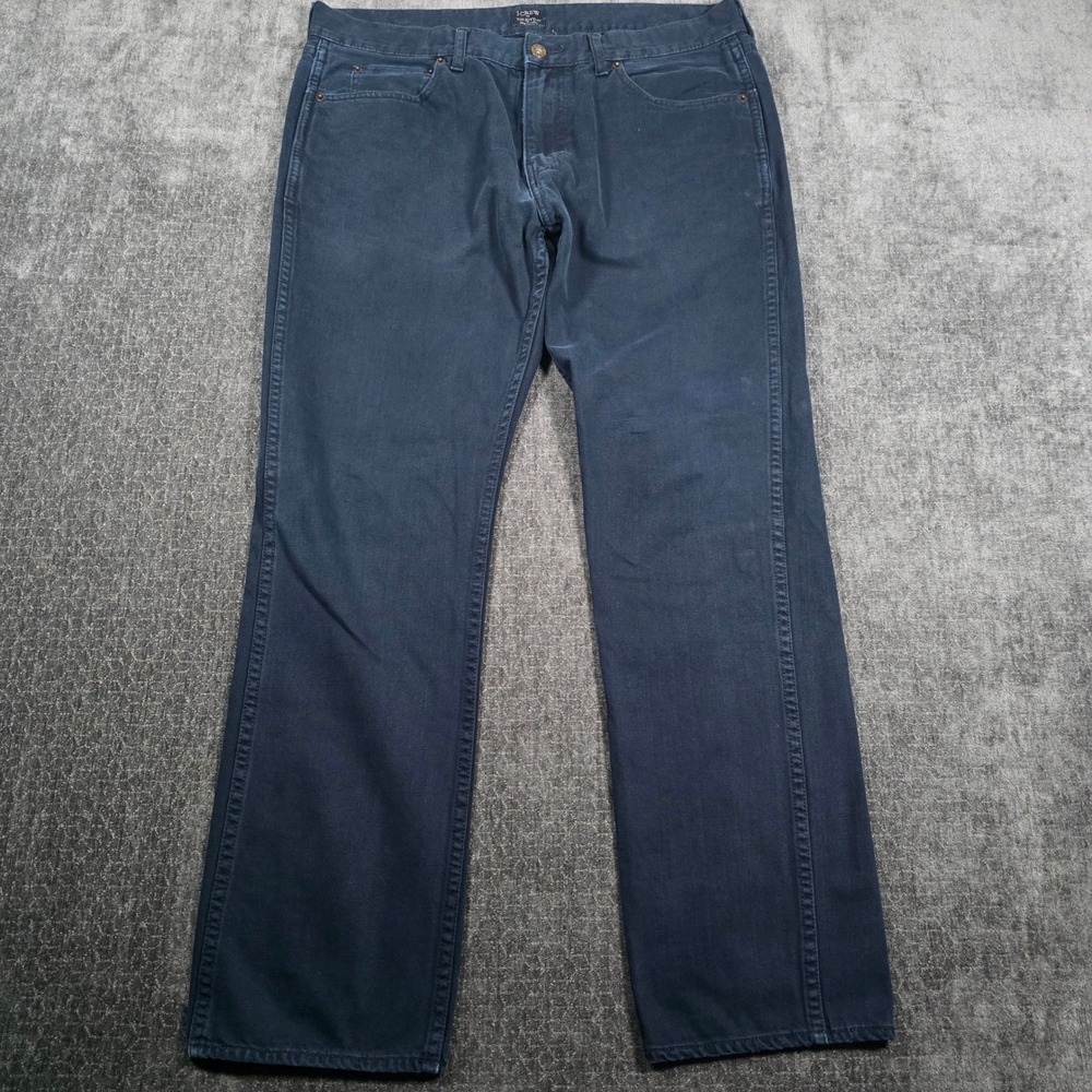 J.Crew The Sutton Pants Mens 36x32 Navy Blue Straight Leg Cotton Trousers